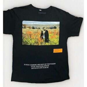 Justin Timberlake Tour Shirt Man Of The Woods Black Graphic Tee Mens L